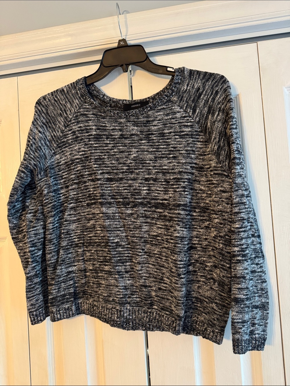 Forever 21 Black & Gray Marled Crewneck Sweater